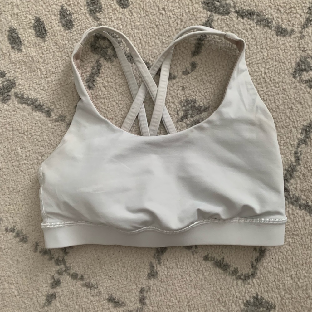 White Energy Lululemon Size 4 Bra